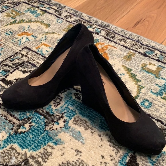 Black Suede Wedge - Picture 2 of 3